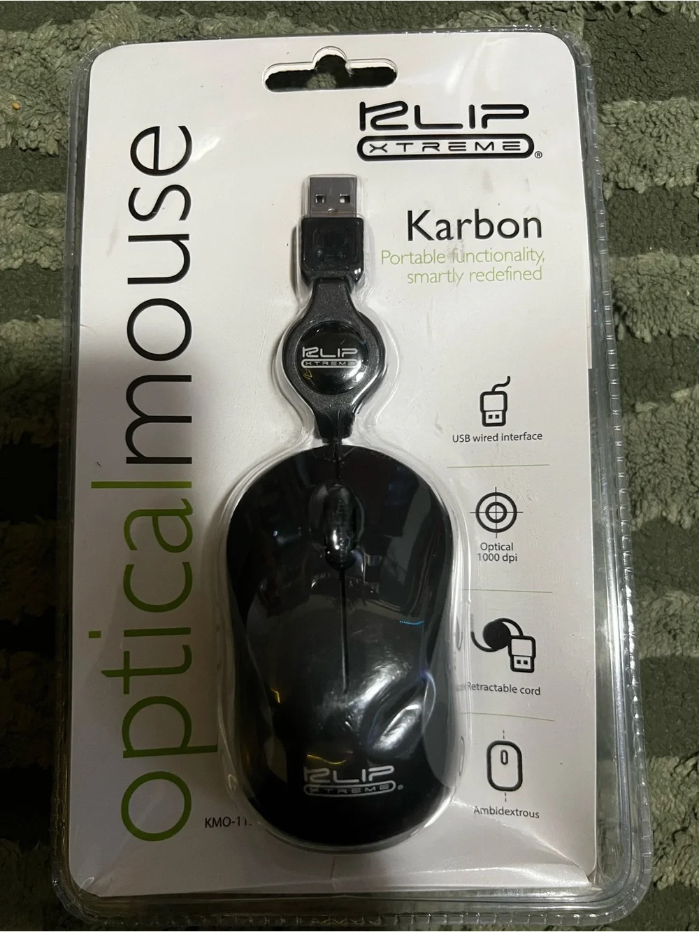 Karbon Wired Optical Mouse - Black